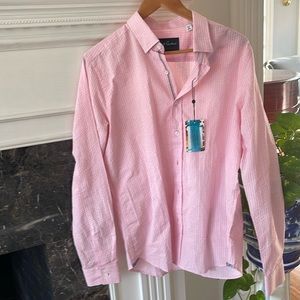 Robert Graham pink seersucker shirt